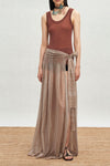 SWAYING 25 Spring/Summer One-piece Lace-up Long Skirt SW-SW25SS3B02C2-TUO Camel SW25SS3B02C1